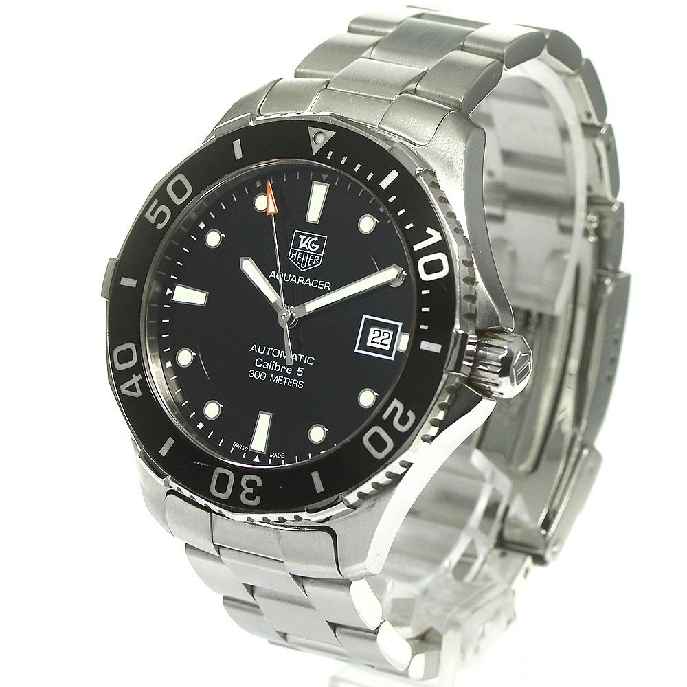  TAG Heuer TAG HEUER WAN2110 Aquaracer kyali bar 5 Date self-winding watch men's written guarantee attaching ._785572
