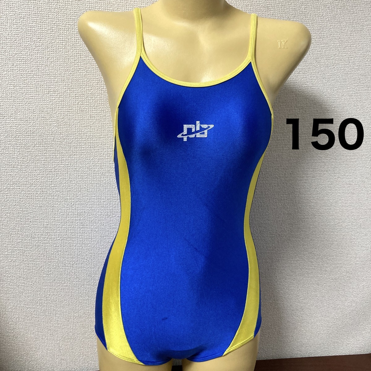 C178VIENTA♪ストレッチ♪光沢ブルーのカラー切り替え女子スポーティー競泳水着♪アンダーやコレクションや撮影会にも♪サイズ150_画像1