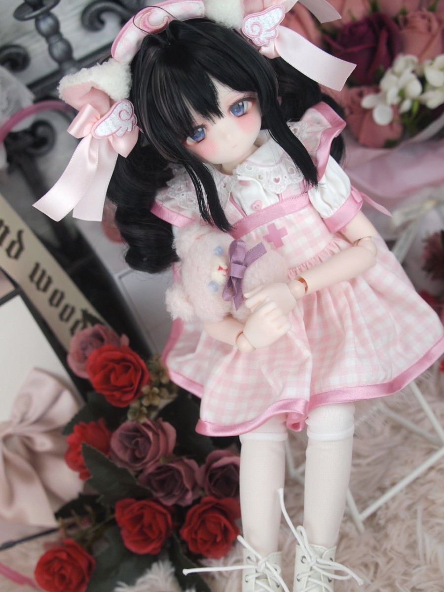 【ぐるぐる】DDH-29 SW肌 ドルフィードリーム MDD Dollfie Dream カスタムヘッド + 碁石アイ2種 パテ盛り ※小難あり_画像4