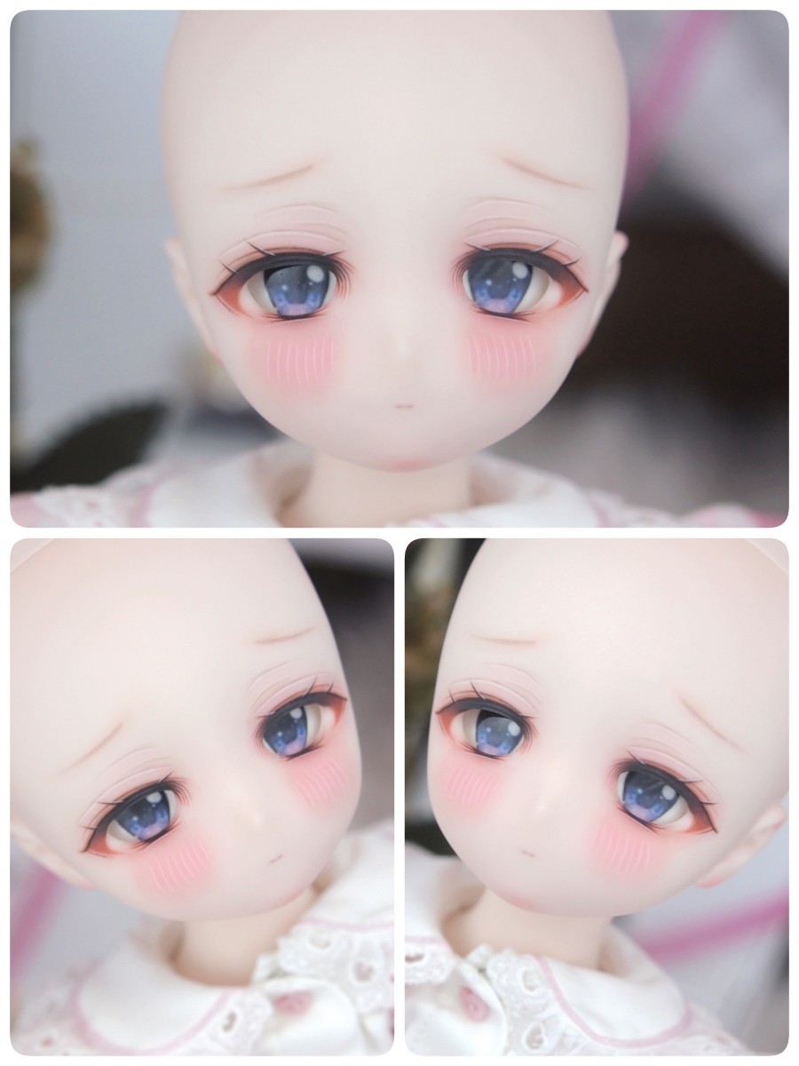 【ぐるぐる】DDH-29 SW肌 ドルフィードリーム MDD Dollfie Dream カスタムヘッド + 碁石アイ2種 パテ盛り ※小難あり_画像10