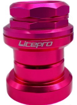 処分 litepro フレーム側34mm 軽量90グラム ベアリングヘッドセットフォーク側 1 1/8 (28.6mm) 桃色 レターパック可 1154_画像2