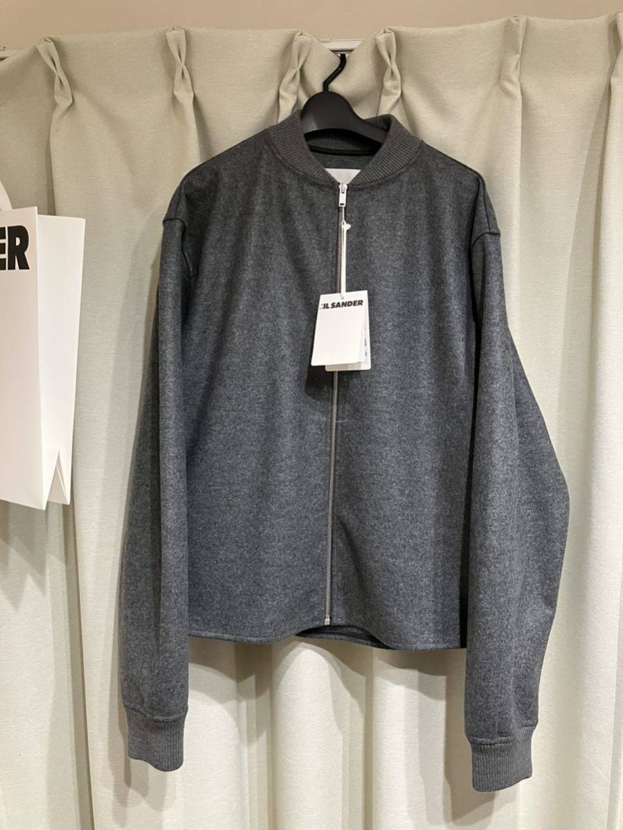 JIL SANDER 23AW ジップアップブルゾン グレー ウール100 JIL SANDER 23AW ジップアップブルゾン グレー ウール100