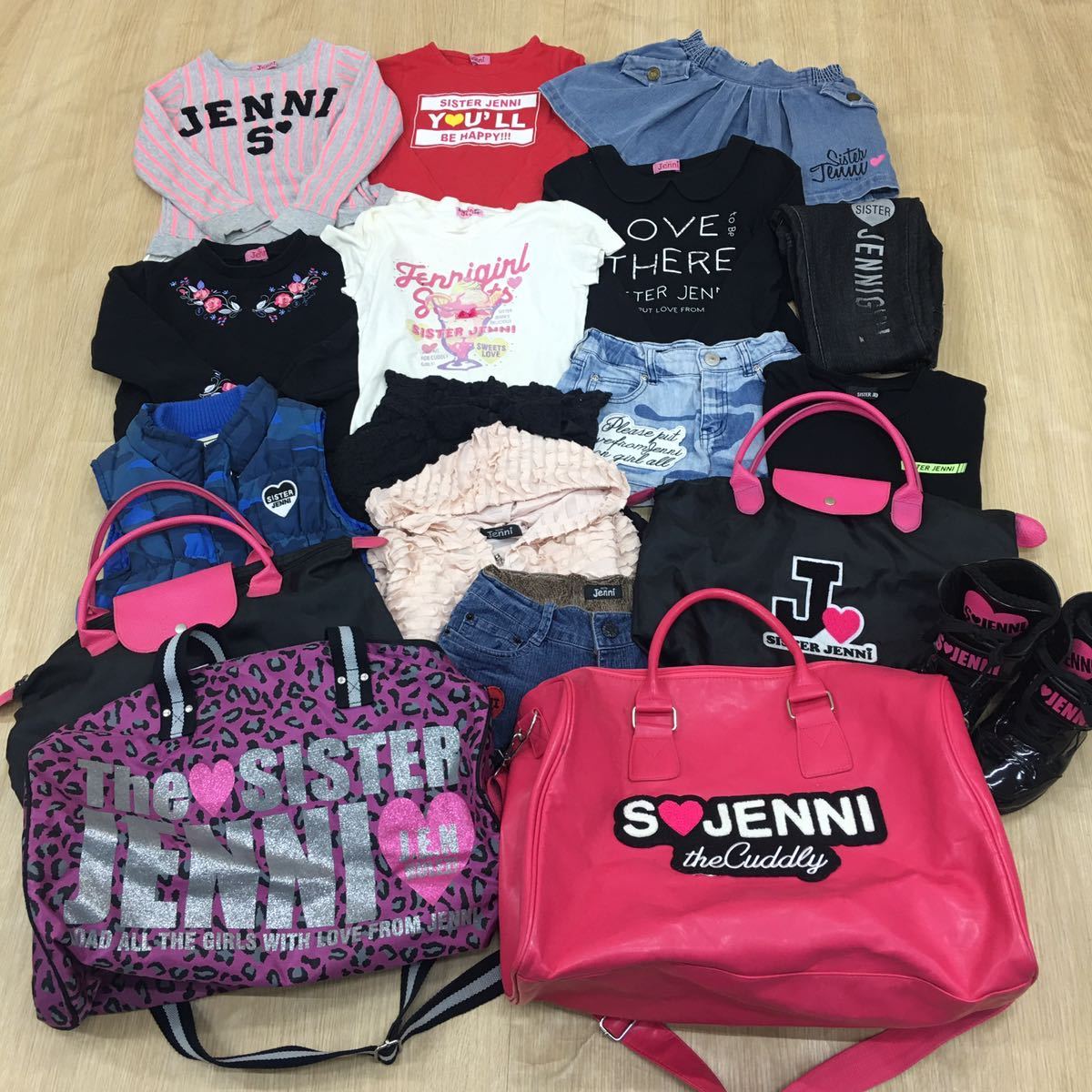 □12-62 キッズ JENNI まとめ 17点 ジェニィ シスタージェニィ 120㎝〜150㎝ ボストン バッグ ブーツ 女の子 子供服 ブランド_画像2