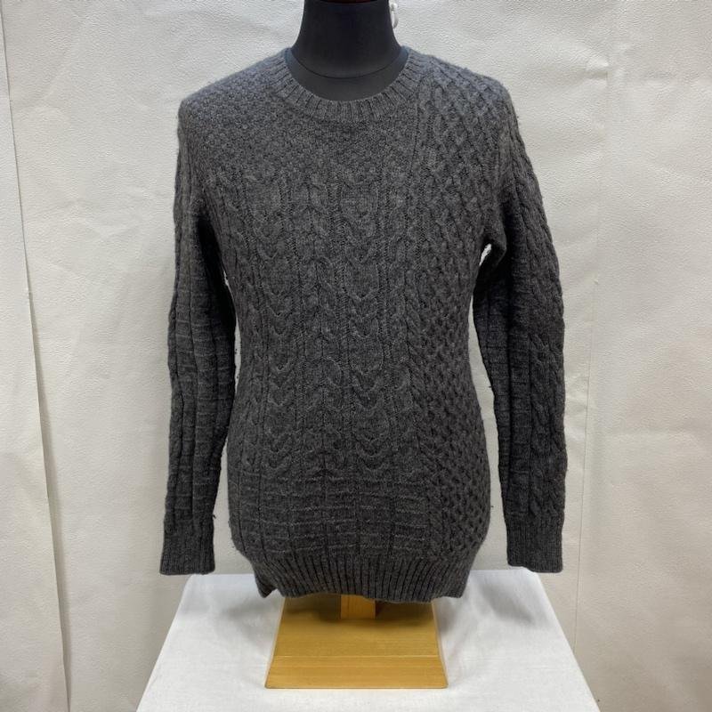  Lounge Lizard Lounge Lizard / long sleeve wool sweater / cable knitted / WOOL 100% / plain / GRY / 1 1 ash / gray plain 