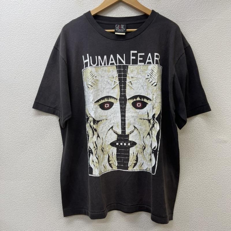 セントマイケル SM-S22-0000-011 ヴィンテージ加工 HUMAN FEAR プリントTシャツ Tシャツ Tシャツ L 黒 / ブラック