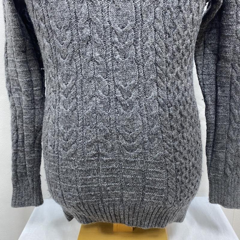  Lounge Lizard Lounge Lizard / long sleeve wool sweater / cable knitted / WOOL 100% / plain / GRY / 1 1 ash / gray plain 