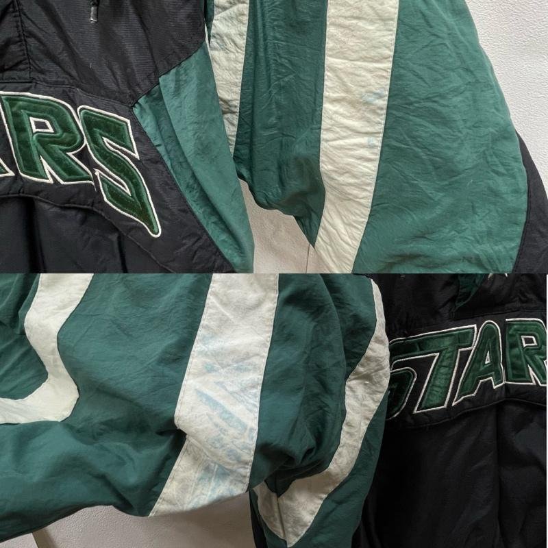 スターター STARTER 90's CENTER ICE NHL ハーフジップ ナイロンジャケット vintage ヴィンテージ BLK GRN L L ロゴ、文字 X 刺繍_画像7