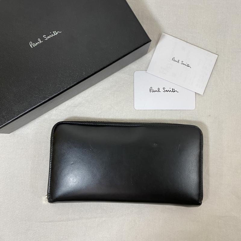 ポールスミス AUPC 4778 W761A/Long Wallet Black/レザー/LEATHER/長財布 財布 財布 表記無し 黒 / ブラック ストライプ