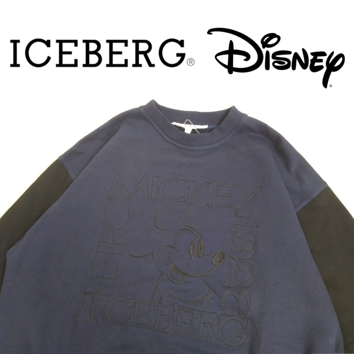 デッドストック イタリア製 ICEBERG × Disney ミッキー ツートーン