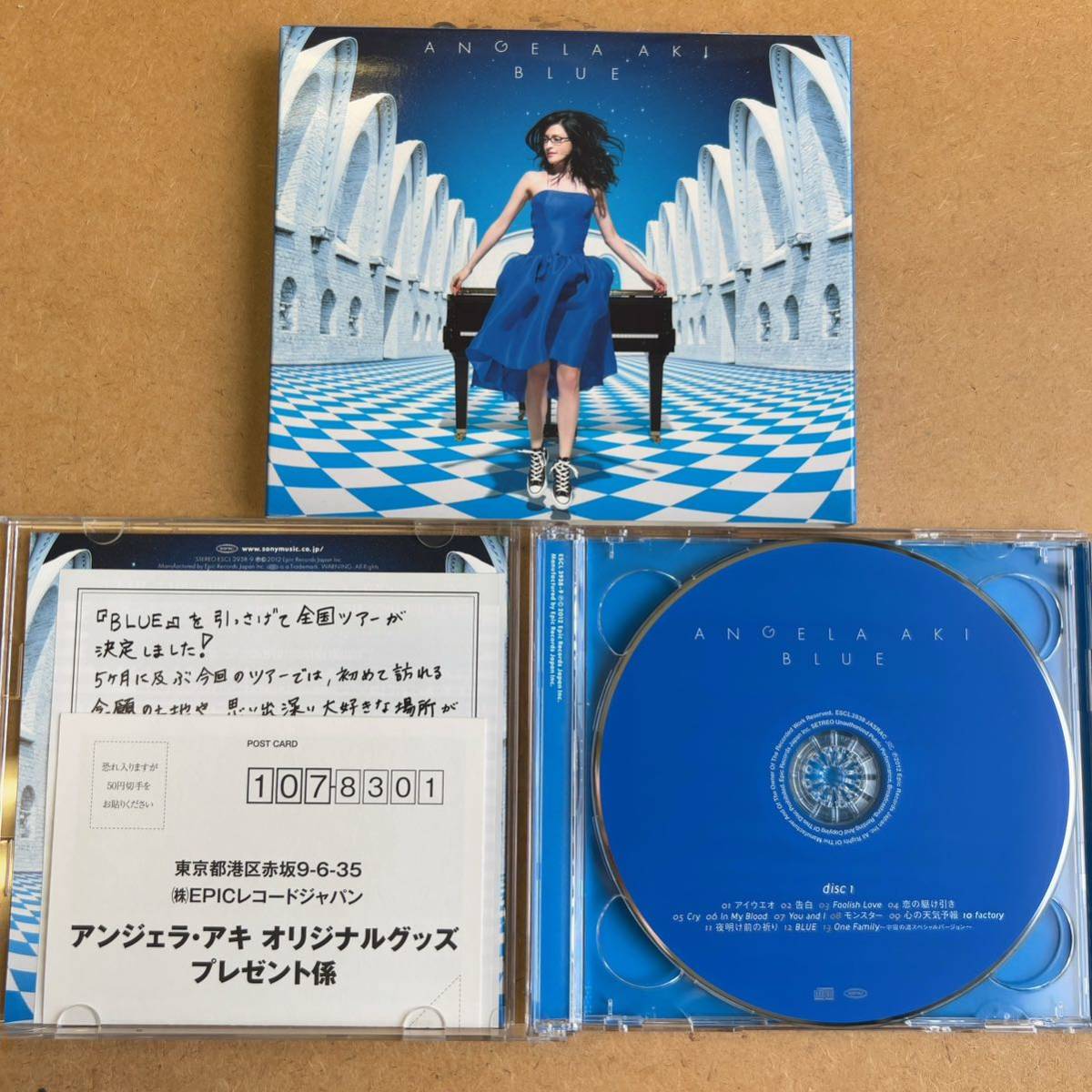 送料無料☆アンジェラ・アキ『BLUE』初回限定盤CD＋DVD☆スリーブケース☆美品☆アルバム☆330_画像3