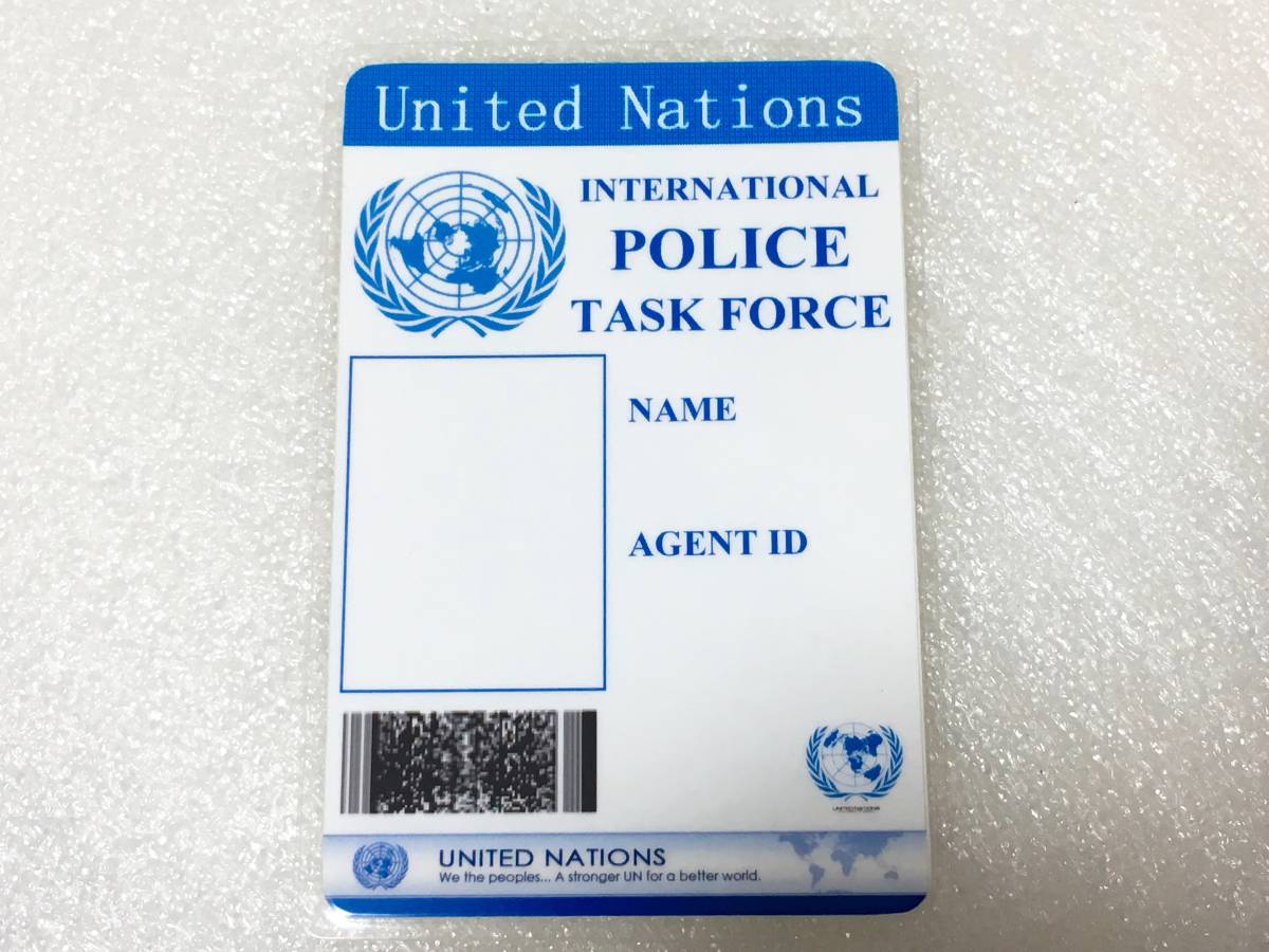 ☆ アメリカ 人気 刑事ドラマ グッズ UN 国連 国際連合 機動警察 風 IDカード ブランク（未記入）タイプ （検索：ポリスバッジ） ☆の画像1