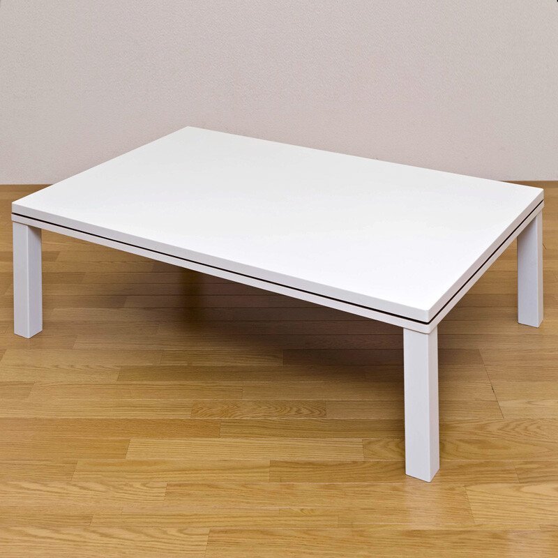 センターテーブル 幅120cm こたつ コタツ ファッションコタツ 白 オールシーズン ローテーブル 長方形 テーブル 無地 ホワイト色