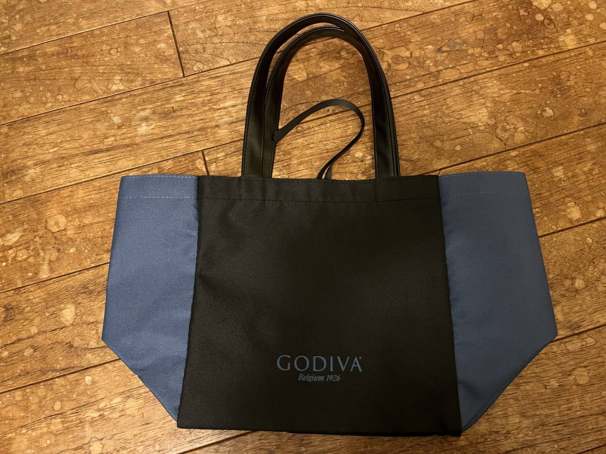 非売品！　新品　新品GODIVA　ゴディバ　２０２3 福袋　トートバッグ　ブルー×ブラック　_画像2