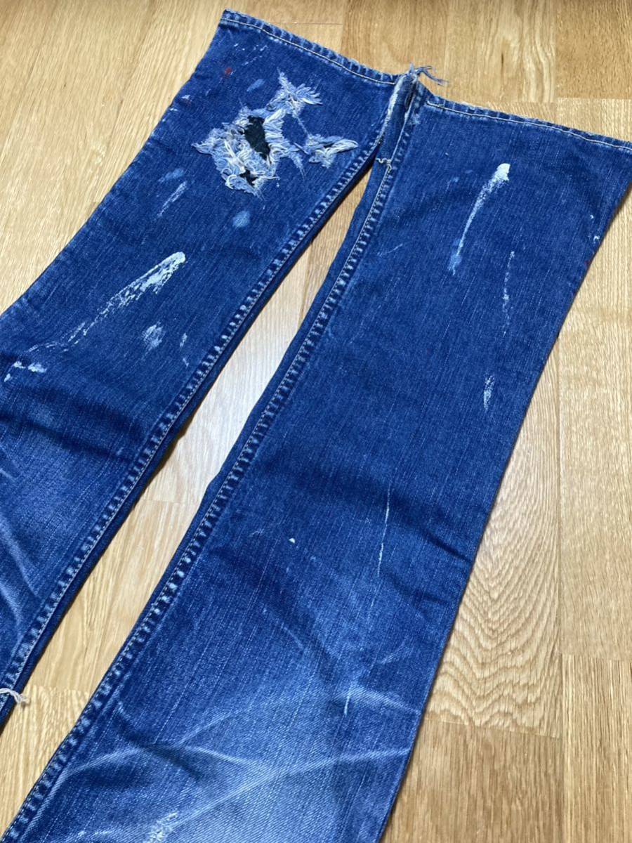 [L.G.B.] S-WOLF/R 042SVT повреждение обработка Wolf стрейч индиго Denim брюки 29 мужской сделано в Японии LGB Le Grand Bleu 