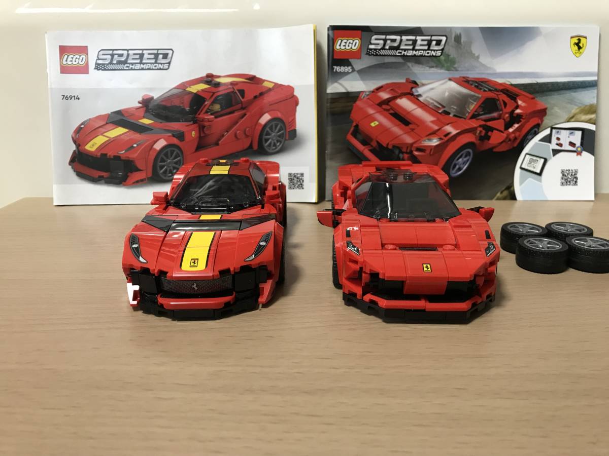 中古 レゴ LEGO スピードチャンピオン フェラーリ 812 Competizione 76914 フェラーリ F8 トリビュート 76895 2台セット オマケ付き_画像9