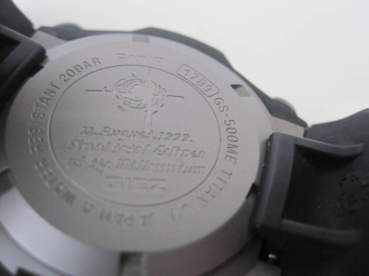 〇CASIO カシオ G-SHOCK GIEZ 1789 GS500ME 腕時計 メンズ クォーツ 現状品 TITANIUM JAPAN A WATER RESISTANT 20 BAR_画像7