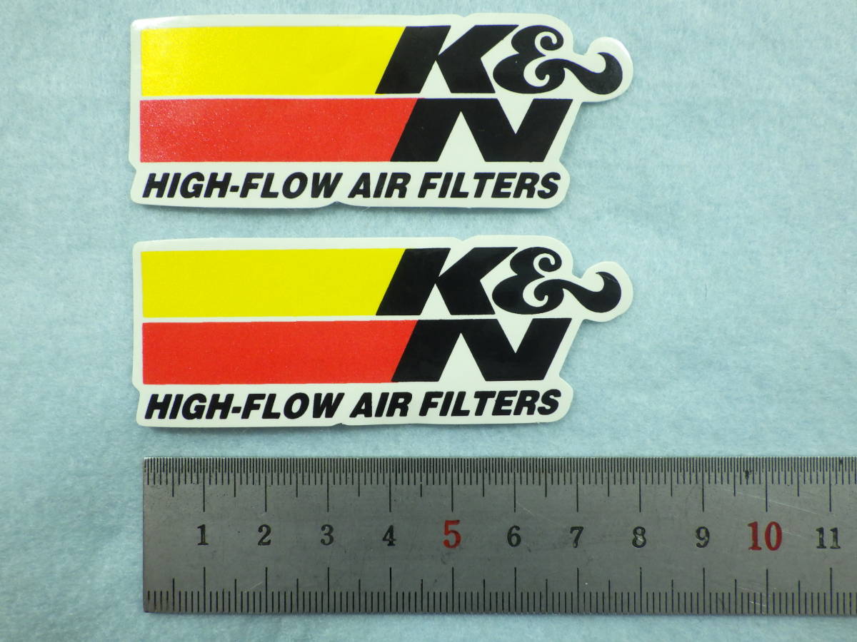 K&N デカール ステッカー 2枚 HIGH FLOW AIR FILTERS_画像2