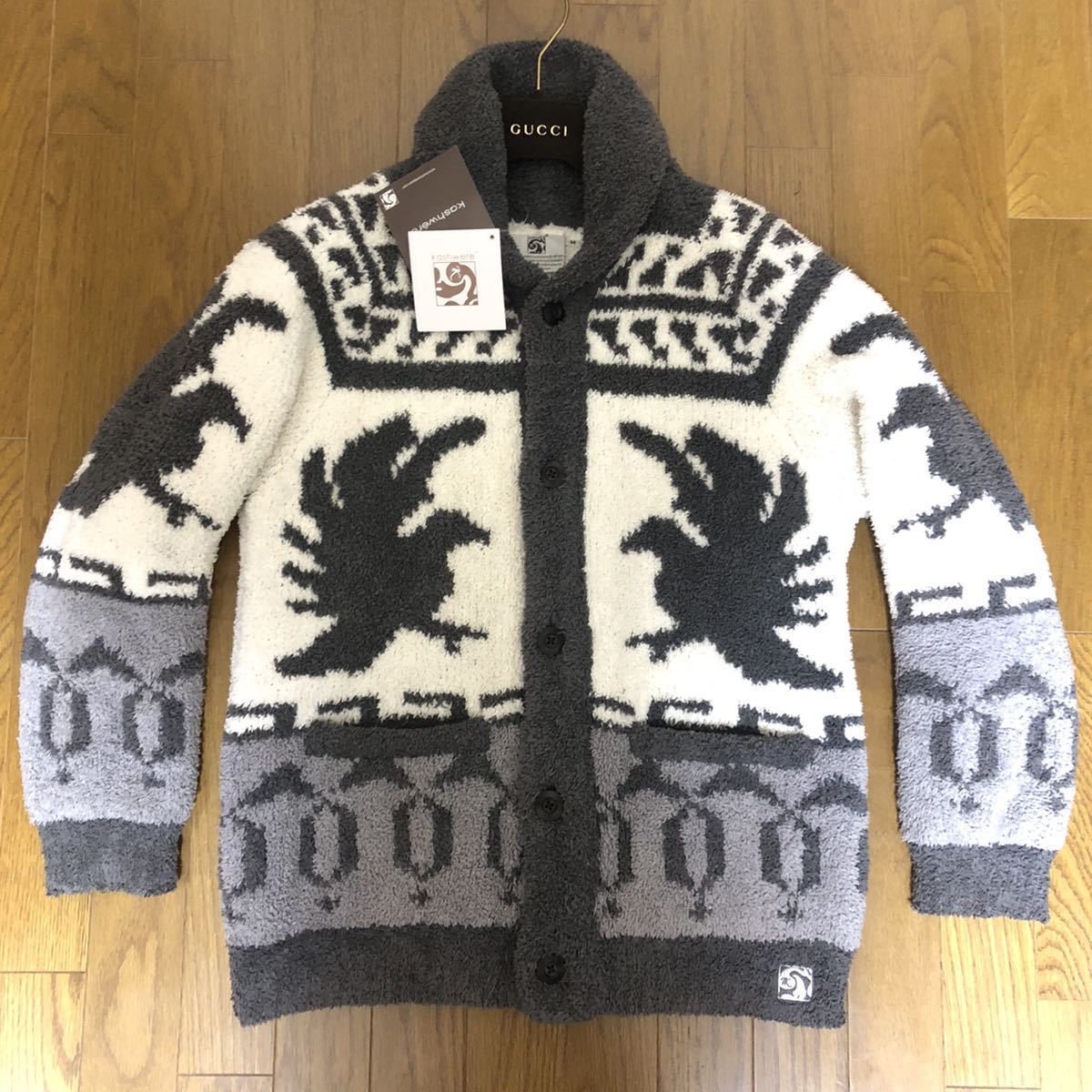 【激レア】廃盤/￥58300/Kashwere/カシウエア/カウチン/カーディガン/ガウン/Cowichan/Cardigan/バスローブ/ローブ/ブランケット/パジャマ_画像1