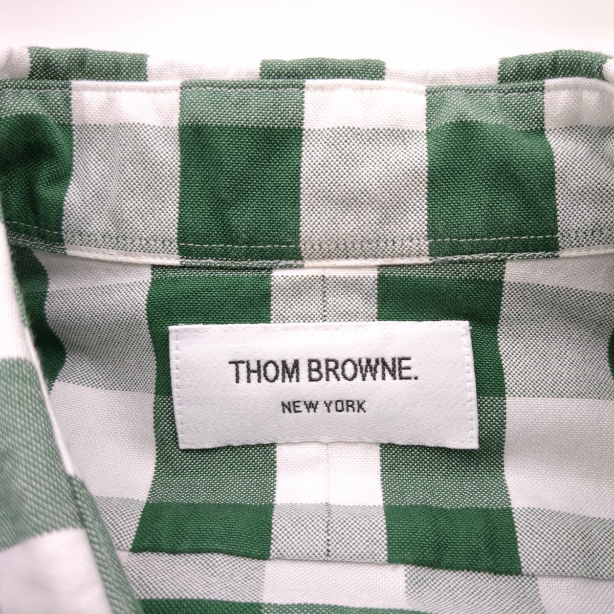 Thom Browne 長袖シャツ グリーン×ホワイト チェック柄 SIZE 1 メンズ トムブラウン ◆3109/宮竹店_画像3