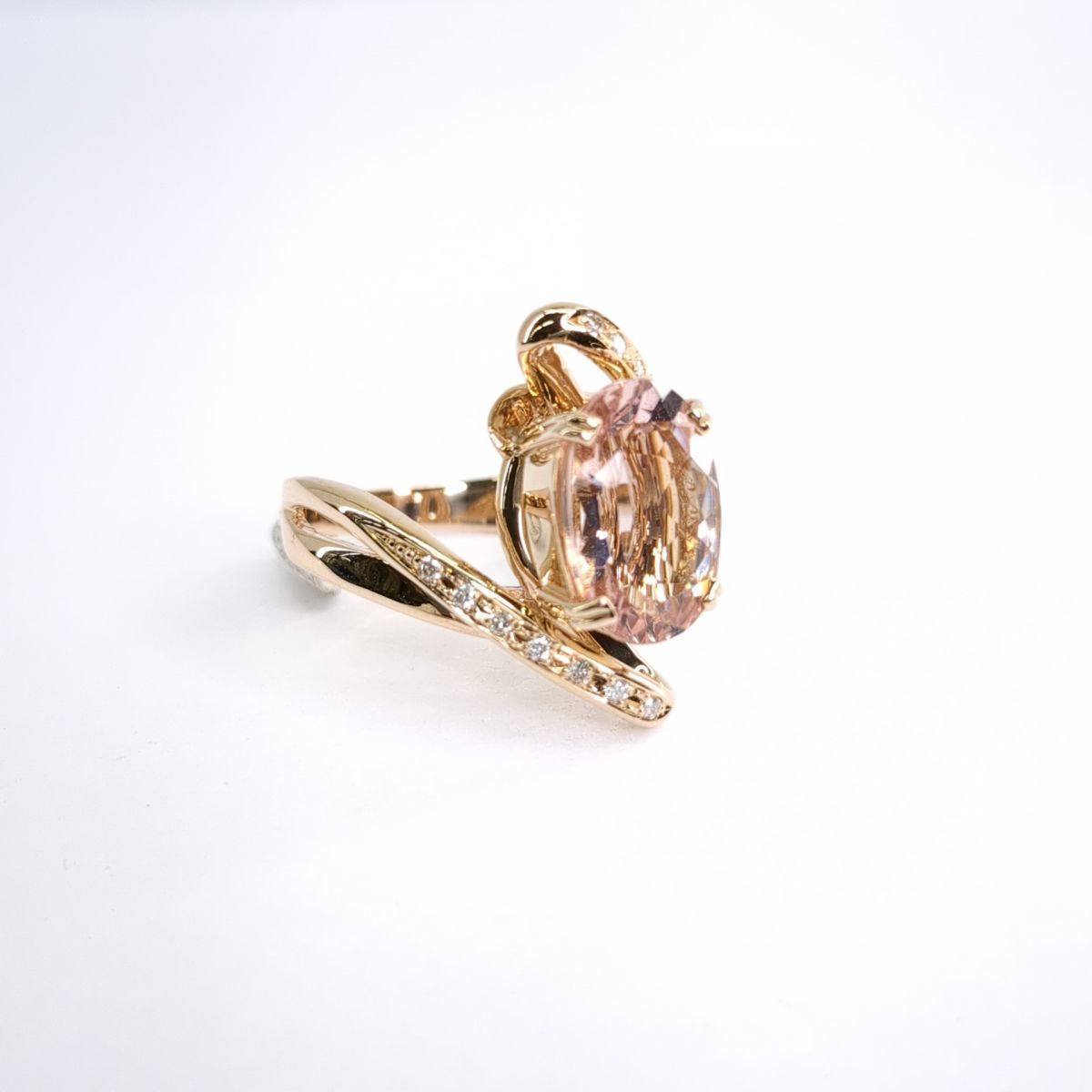 モルガナイト K18 8.11g ゴールド リング 3.94ct ♯15.5 磨き済◆3102/掛川店_画像2