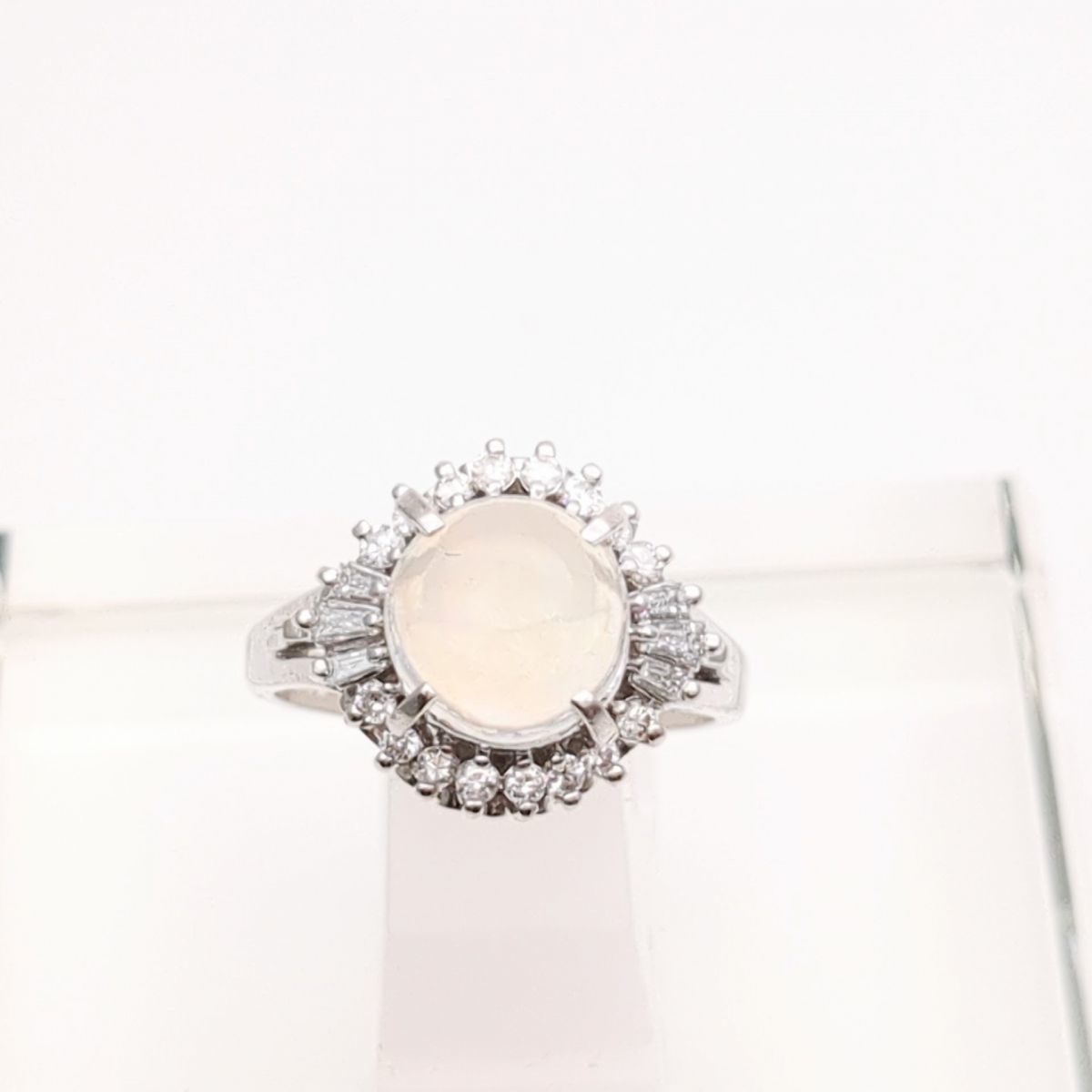 経典 ウォーターオパール デザインリング 1.50ct Pt900 7.83g メレダイヤ 0.33ct 12.5号 ソーティング付 新品磨き済 ◆3107/SBS通り店 オパール