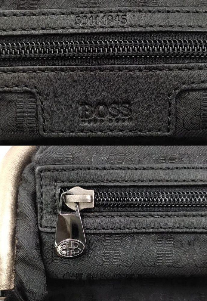 ヒューゴボス クラッチバッグ ブラック レザー HUGO BOSS◆3101/西伊場店_画像9