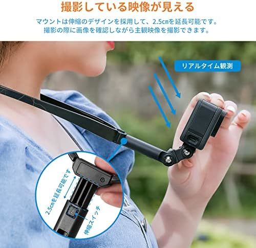  ネックレス式マウント 首に掛けマウント Gopro用のアクセサリー 首掛け ロック式 スマホホルダー付き POV撮影必要_画像3