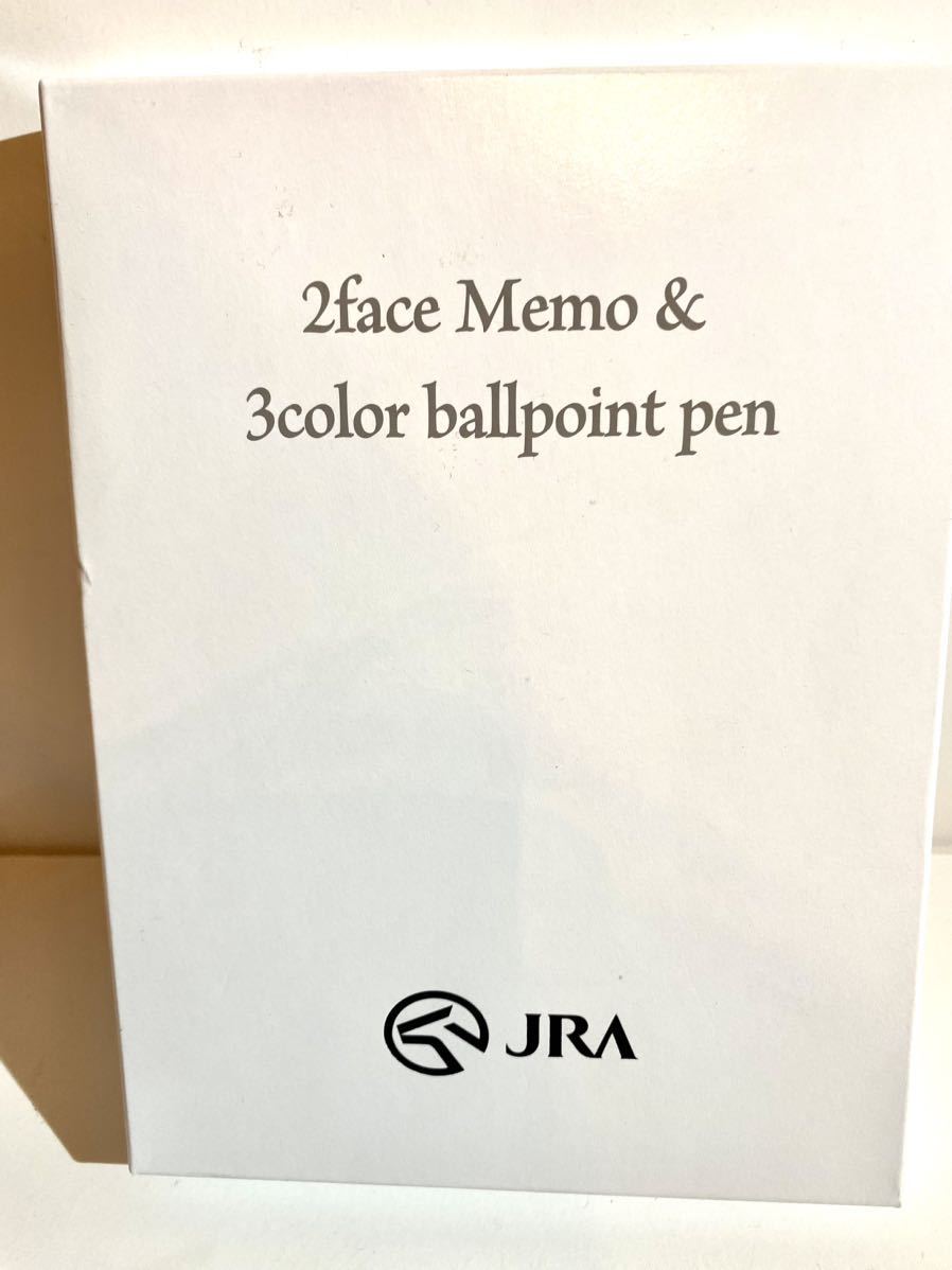 JRA ボールペン メモ帳 セット 新品未使用 3色ボールペン 競馬 グッズ カードポケット付き メモ百枚綴り パイロット の画像3