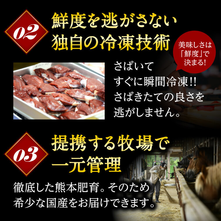 お歳暮 早割 からし蓮根プレゼント 馬刺し 国産 熊本 肉 ギフト 馬肉 馬刺 赤身 醤油付 5種 食べ比べ セット 5人前 250g 赤身 大トロ 霜_画像2