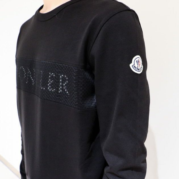 ★最新作★ MONCLER ロンT 長袖Tシャツ Ｓ　ブラック ロゴ ワッペン モンクレール スウェット トレーナー 国内正規品 完売品 入手困難_画像1