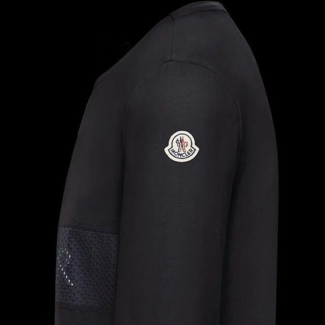 ★最新作★ MONCLER ロンT 長袖Tシャツ Ｌ　ブラック ロゴ ワッペン モンクレール スウェット トレーナー 国内正規品 完売品 入手困難_画像2