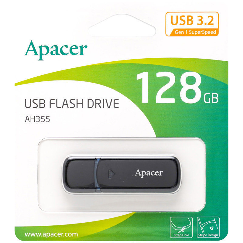 USBメモリ 128GB USB3.2 Gen1 台湾一流メーカーApacer AP128GAH355B-1 キャップ式 USB3.0 USB_画像1