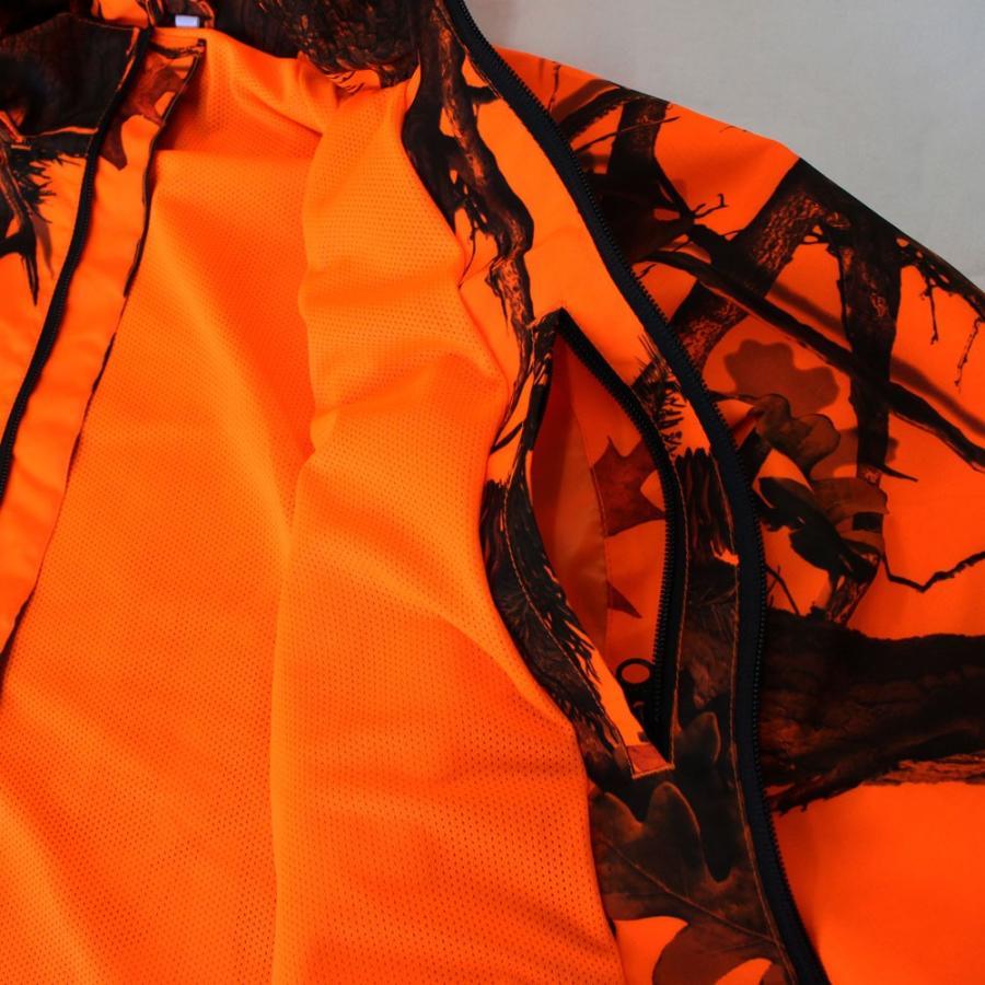 トップシューター ライトウェイト オレンジ迷彩ジャンパー Ｍ 軽量 薄型 防水 防風 ハンティング 狩猟用 サバゲー_画像9