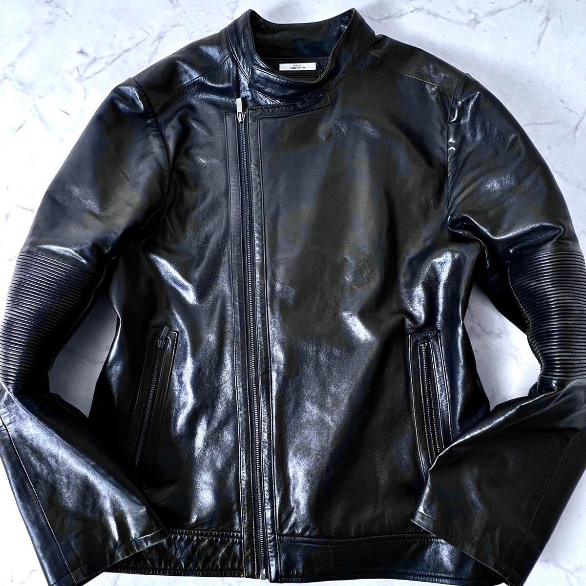 カルバンクライン ダブルライダースジャケット レザージャケット コート カウレザー 本革 ブラック 黒 M Calvin Klein メンズ 230525_画像3