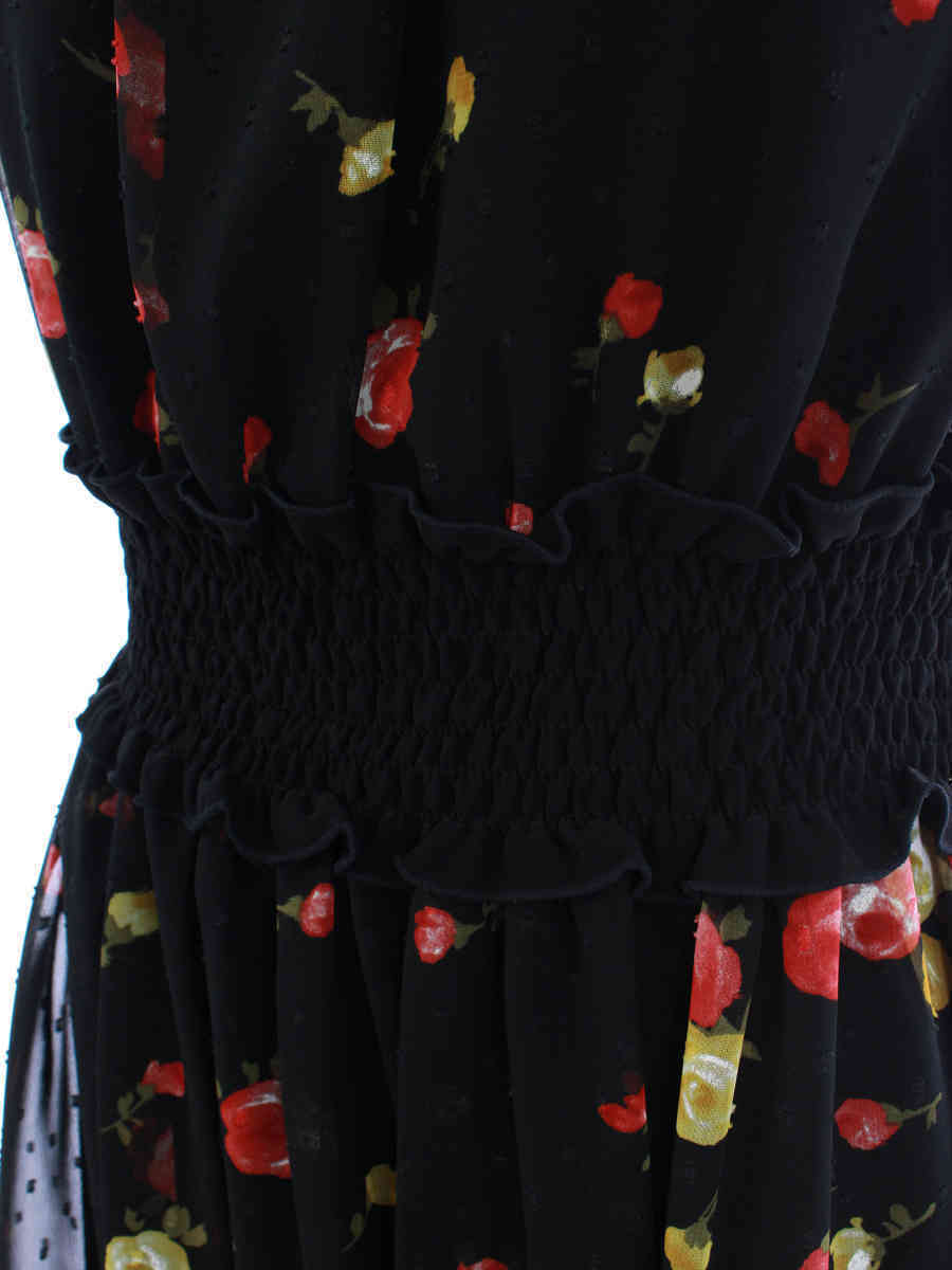 エムズグレイシー ワンピース フラワーモチーフ シースルー インナー付き 花柄 半袖 36_画像4
