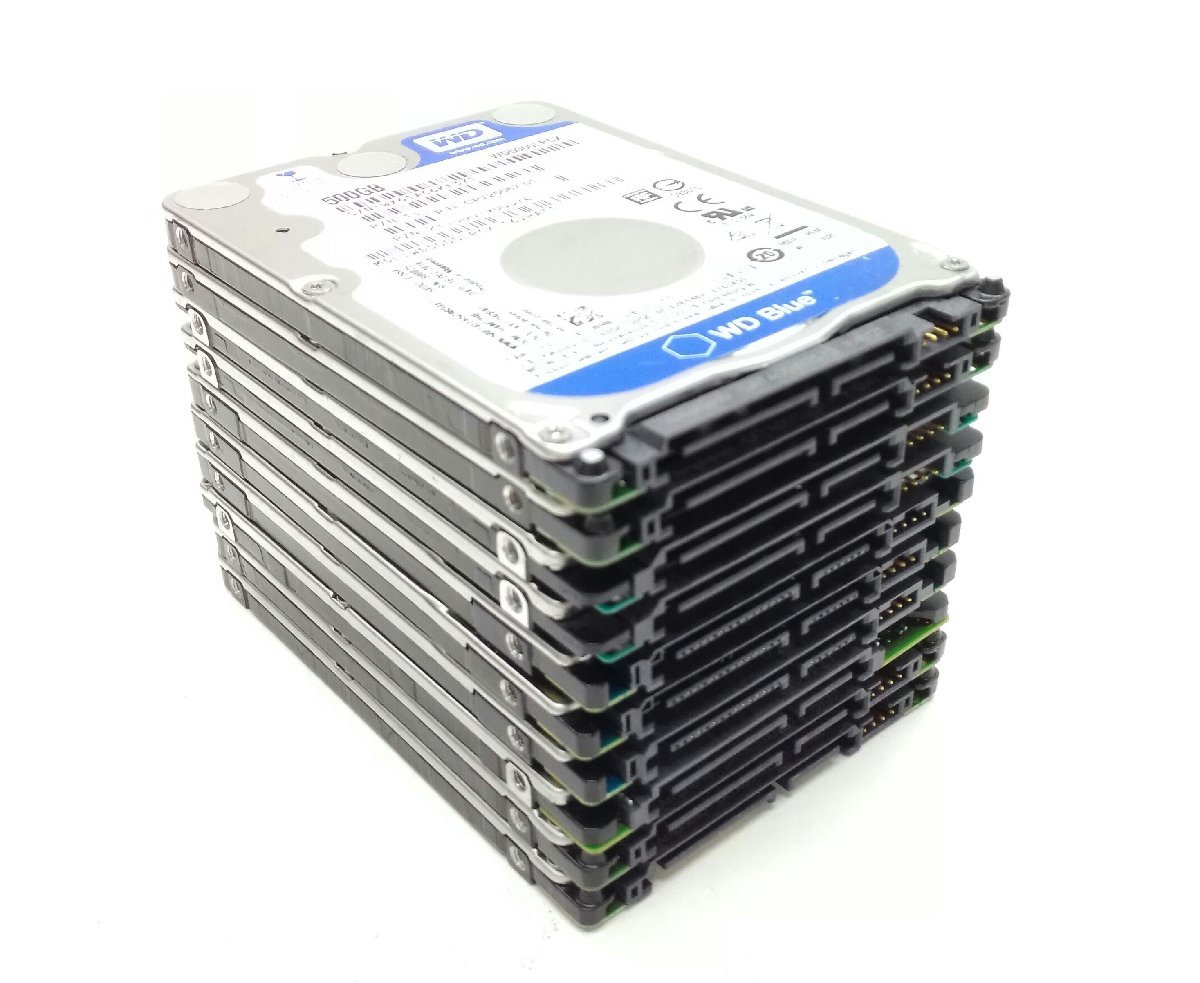 【中古】HDD 500GB SATA 2.5インチ 7mm 動作確認済　メーカー色々 TOSHIBA ・WD・SEAGATEなど (選択不可）ハードディスク 10台セット_画像2