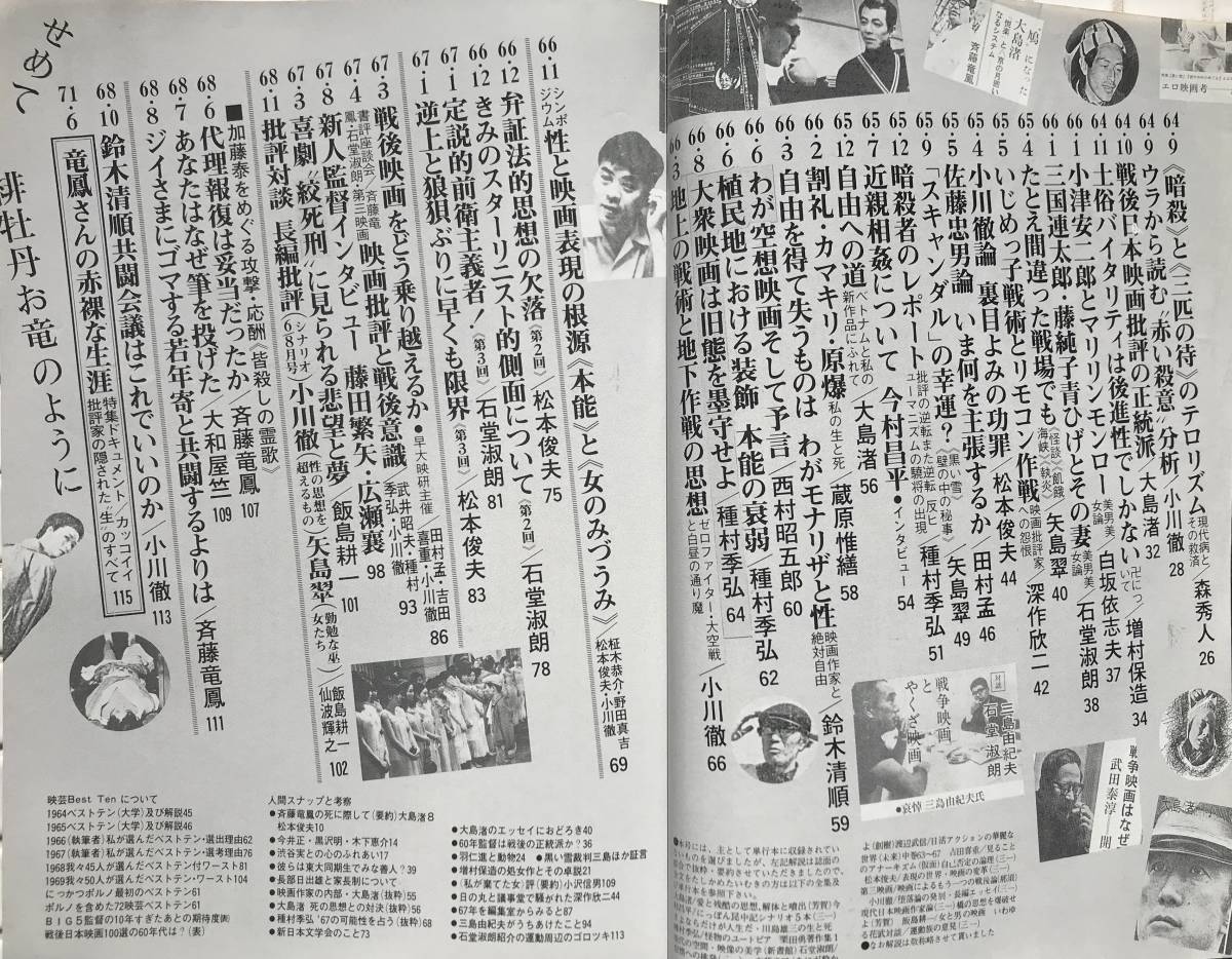 映画芸術 348号 1984年 4-6月合併号 昭和59年 ぼくらの60年代 種村季弘 鈴木清順 今村昌平 深作欣二 三島由紀夫 映画 映画雑誌 昭和レトロ_画像4