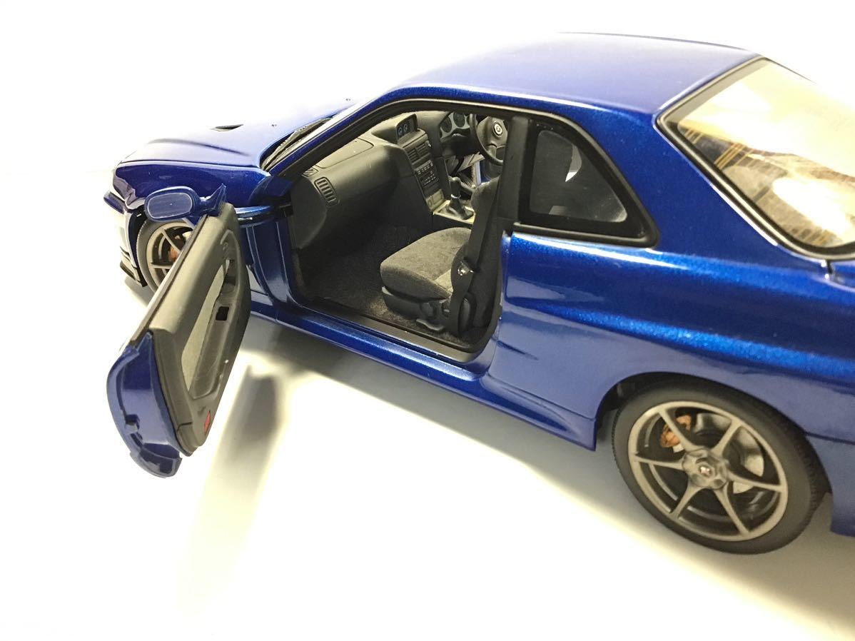 1/18 オートアート auto art 日産 スカイライン GT-R (R34) ブルー 本体のみ 初期ロット 中古品 訳あり_画像7