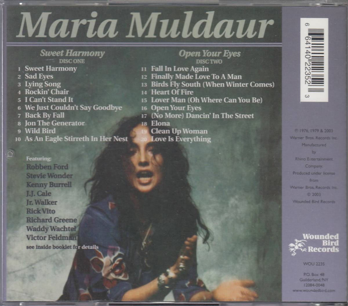 輸 Maria Muldaur Sweet Harmony / Open Your Eyes 2CD マリア・マルダー◆規格番号■WOU-2235◆送料無料■即決●交渉有_画像2