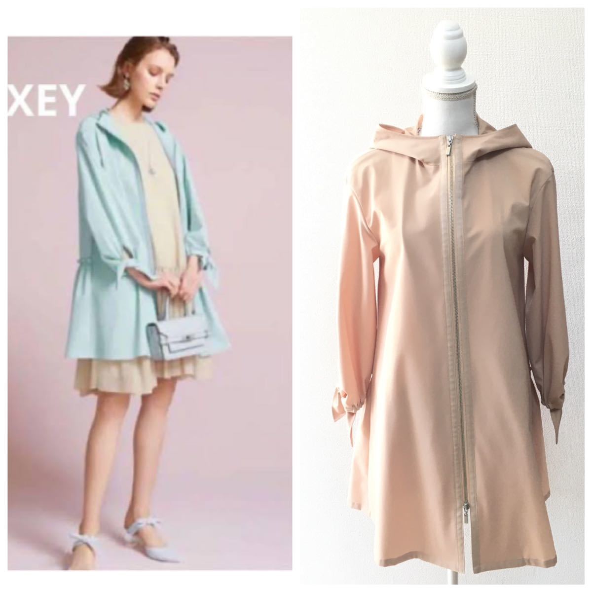 美品 FOXEY フォクシー 近年 ウォータープルーフ ストレッチ コート