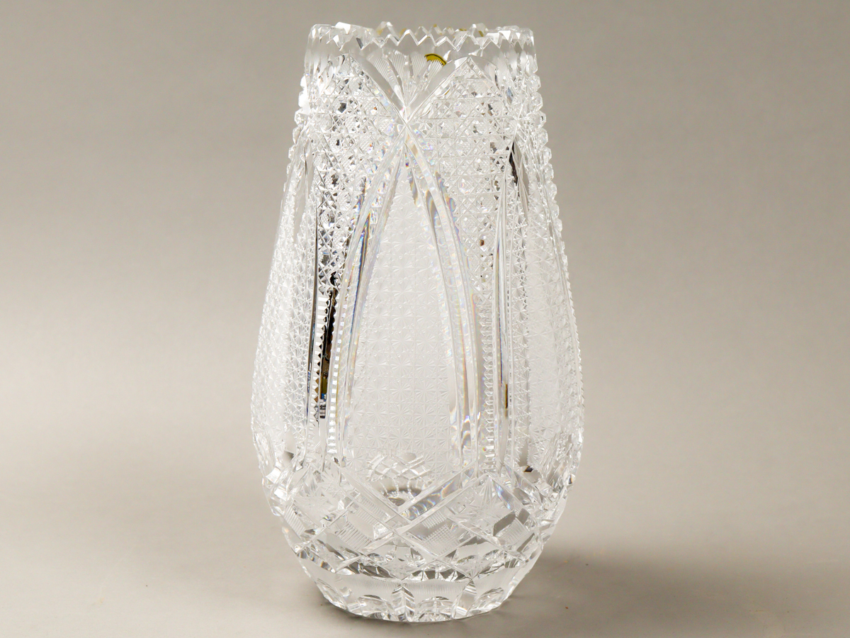 fqya ボヘミアガラス SEVCIK ラディスラフ・シェフチーク 花瓶 25cm 飾り壷_画像1