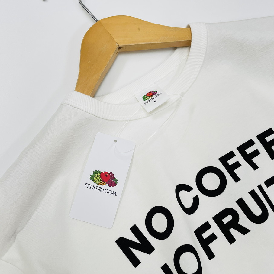 未使用品 /M/ NO COFFEE×FRUIT OF THE LOOM ホワイト 半袖Tシャツ ロゴ コラボ タグ メンズ レディース フルーツオブザルームノーコーヒー_画像3