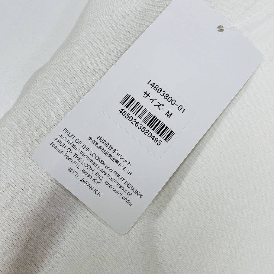 未使用品 /M/ NO COFFEE×FRUIT OF THE LOOM ホワイト 半袖Tシャツ ロゴ コラボ タグ メンズ レディース フルーツオブザルームノーコーヒー_画像5