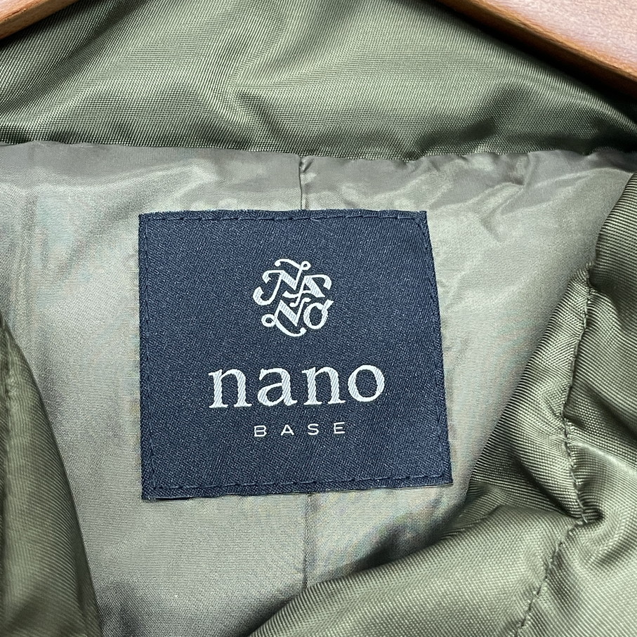 未使用品 /38/ nano BASE カーキ Aラインショートダウンジャケット カジュアル nano universeナノユニバース アウター  フェザー ナノベース