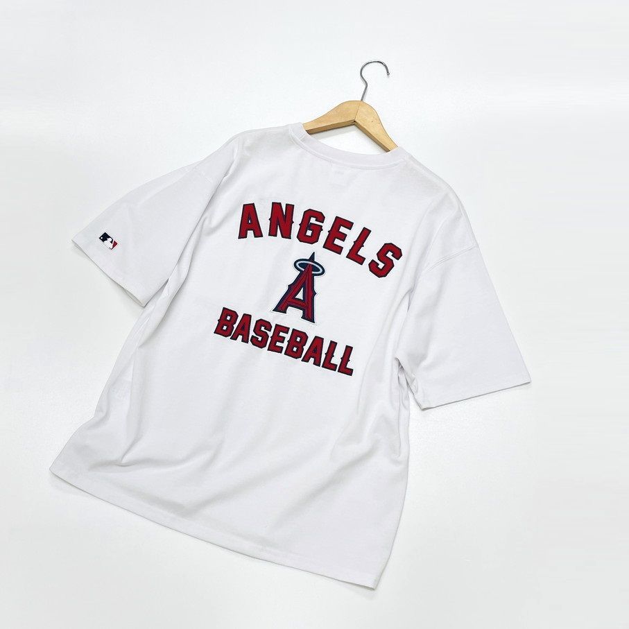 未使用品 /LL/ ANGELS ホワイト ロゴ刺繍半袖Tシャツ トップス メンズ レディース カジュアル メジャーリーグ 白 ロサンゼルス エンゼルス_画像2