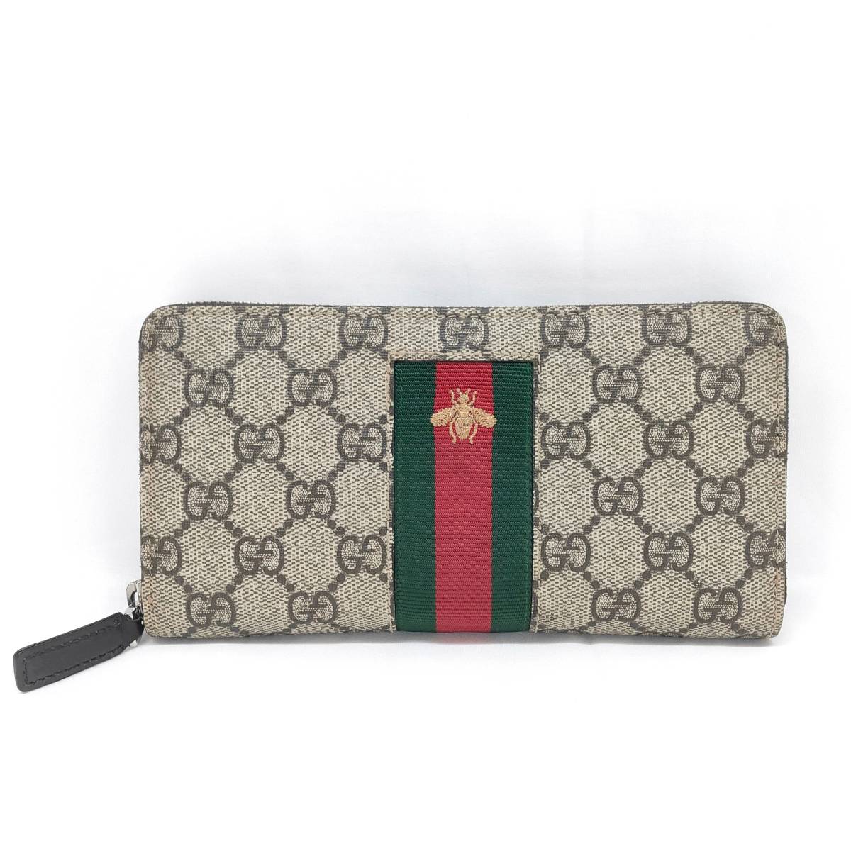 【美品級】GUCCI（グッチ）　BEE GGスプリーム　総柄　長財布_画像1