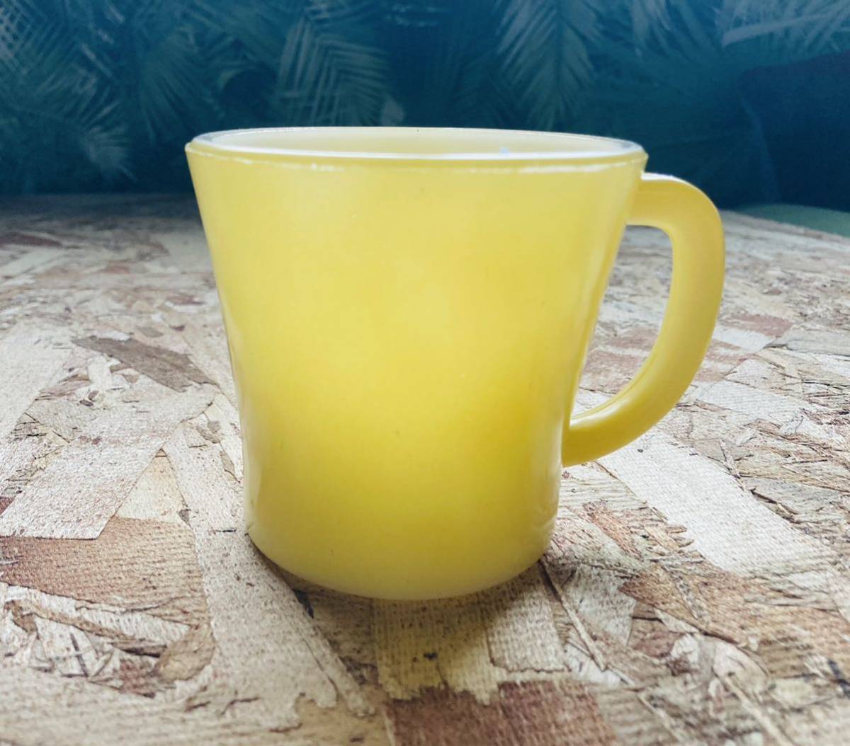 70' vintage Glasbake D Handle Mug◆ビンテージグラスベイクDハンドルマグ◇yellow◆MADE IN USA◆当時レアミルクグラス_画像1