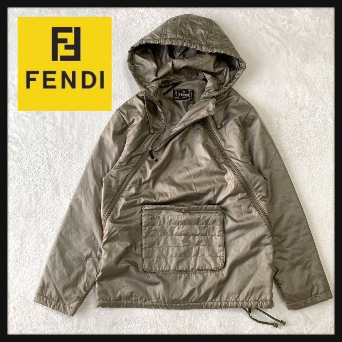 [ rare ]FENDI Fendi nylon ano rack jacket blouson cotton inside front both side zipper Italy made 