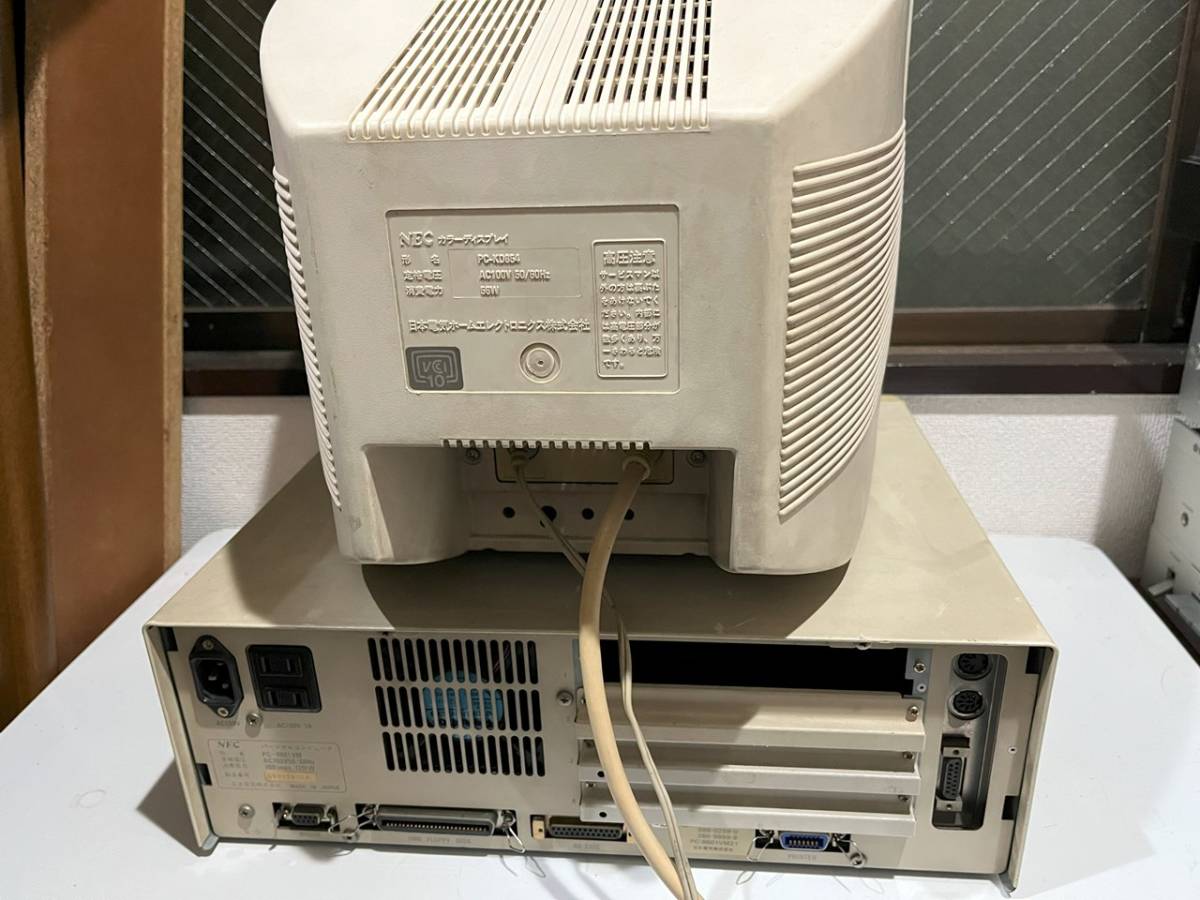NEC PC-9801VM2　PC-KD854　パソコン　PC-98　レトロ　モニター動作しました_画像7