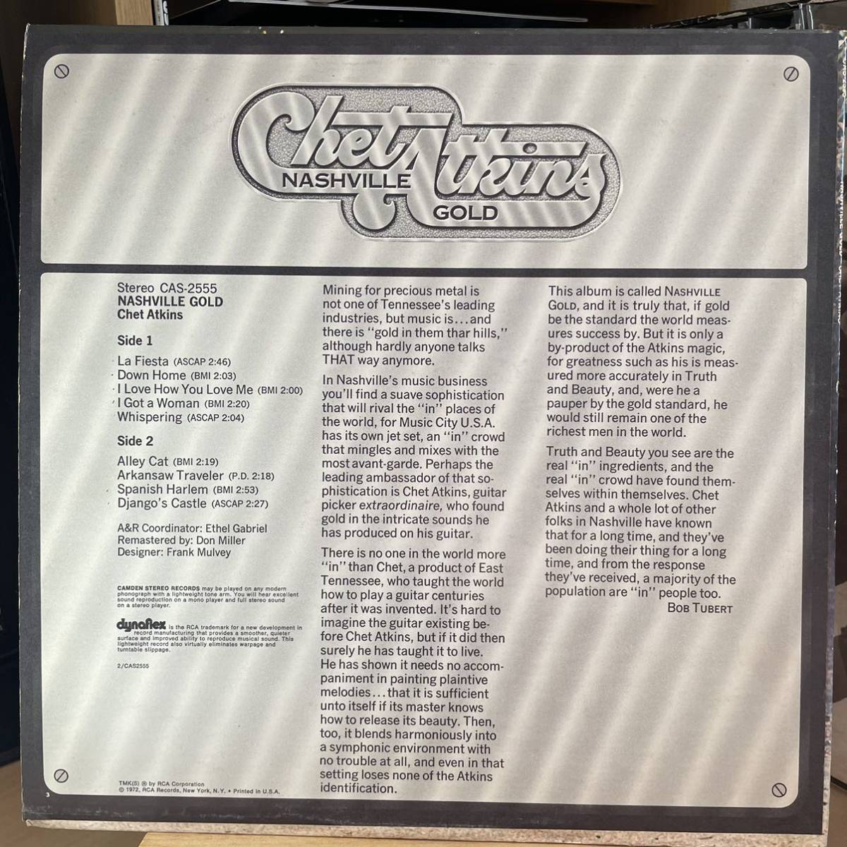 [US запись Org.]Chet Atkins Nashville Gold (1972) RCA Camden CAS-2555